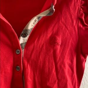 Red Cap Sleeve Burberry London Vintage Polo